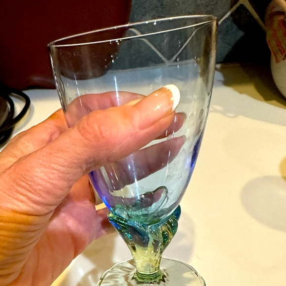 VTG BORMIOLI ROCCO BAHIA FOOTED GOBLET ITALY SET OF 4 5 5/8” JUICE WATER WINE DC - Picture 8 of 10